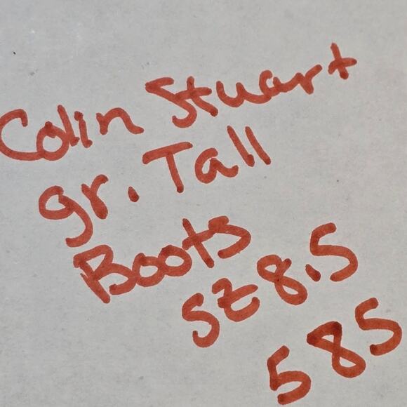 Colin Stuart Moss Green Tall Suede Wide Calf Boots Size 8.5 - Picture 10 of 16